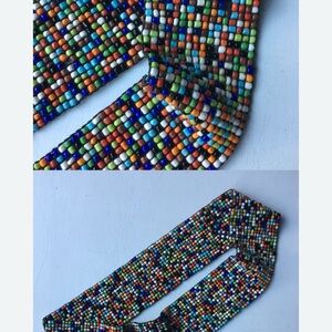 Mexican Beaded Bali Belt Hand Made Elastic Stretchy